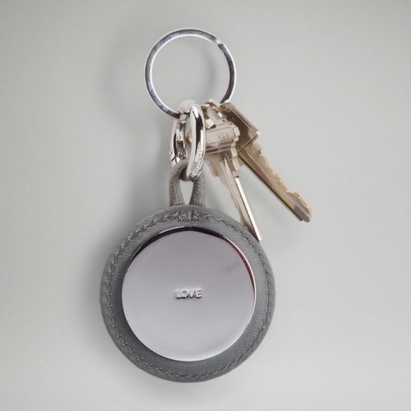NWT Lululemon Logo Bag Charm & Keychain Gray Sage Silver - Picture 4 of 5